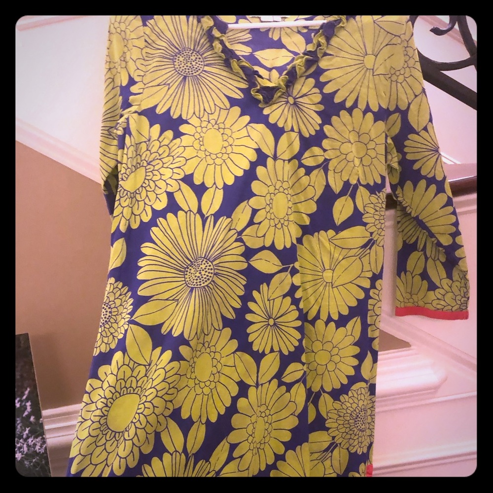 Boden tunic dress/coverup 3/4 sleeve us8